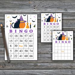 Halloween bingo game,Halloween bingo cards,Halloween Party,60 Printable card,INSTANT DOWNLOAD--04