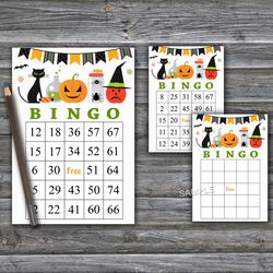 Halloween bingo game,Halloween bingo cards,Halloween Party,60 Printable card,INSTANT DOWNLOAD--07