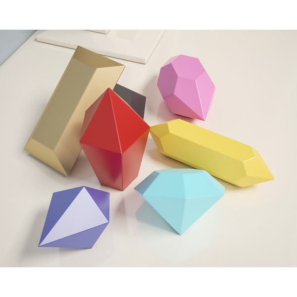 Papercraft Gold Riel Papercraft Gems, Paper craft Jewel, Crystal PDF template, St - Inspire ...