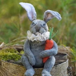Rabbit Handmade Hare Plush rabbit Teddy Interior doll