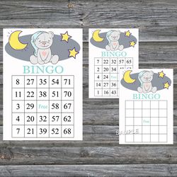 Teddy bear bingo cards,Teddy bear bingo game,Teddy bear printable bingo cards,60 Bingo Cards,INSTANT DOWNLOAD--286
