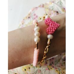 Beaded bracelet, Crystal bracelet, Pearl Women Jewelry