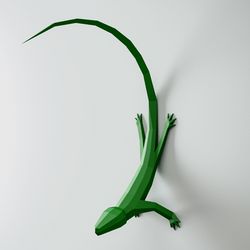 Papercraft Lizard, 3D paper craft lacertian, papercraft PDF template gecko, origami sculpture pangolin, DIY pattern