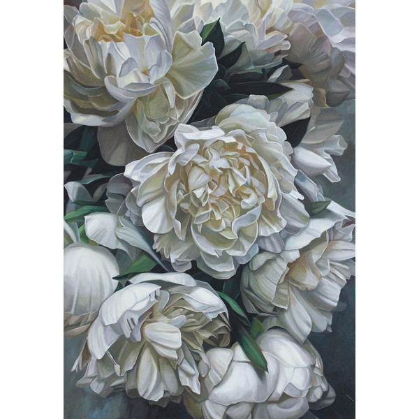 White peonies bouquet large painting.jpg