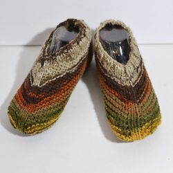 chunky knitt socks bed sock handmade knit slippers handmade unisex slippers knitted crochet