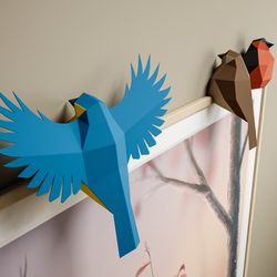 DIY little birdies for a frame, 3D sparrow, tit template, bullfinch, nightingale, canary, parrot, budgerigar, nestling