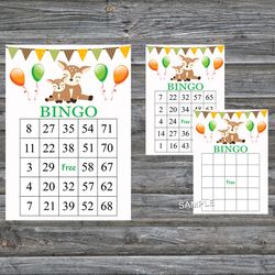 Fawn bingo cards,Fawn bingo game,Fawn printable bingo cards,60 Bingo Cards,INSTANT DOWNLOAD--278