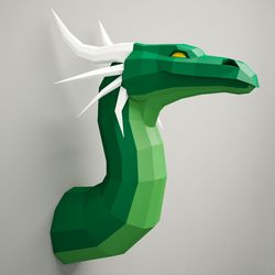 Papercraft Dragon 3D, DIY Paper Craft project, Sculpture home decor, digital printable template kit, pepakura low poly