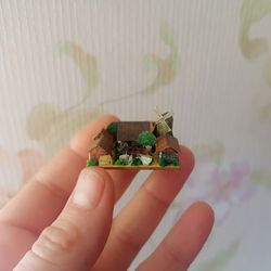 Dollhouse miniature. Small village.1:12 scale.