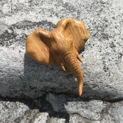 Hand-carved Brooch Elephant