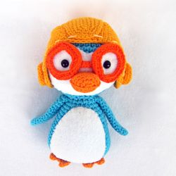 Pororo the Little Penguin, Crochet Penguin, Amigurumi toy, Crochet toy, Toy penguin, Soft animal toy