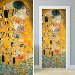 Doorway curtain Kiss Gustav Klimt art bead string curtains for privacy, room divider, fly door curtain