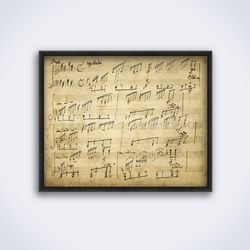 Ludwig van Beethoven Moonlight Sonata original handwritten score printable art, print, poster (Digital Download)
