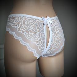 White Sexy pouch panties, Luxury lace lingerie for men, Best gift for lover, Made to order by Lola Lingerie