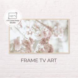 Samsung Frame TV Art | 4k Soft Pink Flowers Art For The Frame Tv | Digital Art Frame Tv | Instant Download