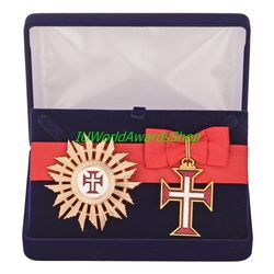 Badge and star of the Order of Christ in a gift box. Portugal. Dummies, copies