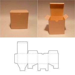 Classic box template, simple box, square box, cube box, storage box, shipping box, SVG, PDF, Cricut, Silhouette, 8.5x11