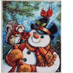 Winter Whimsy - snowman and Squirrel Embroidery Design for Festive Stitching Delight!
