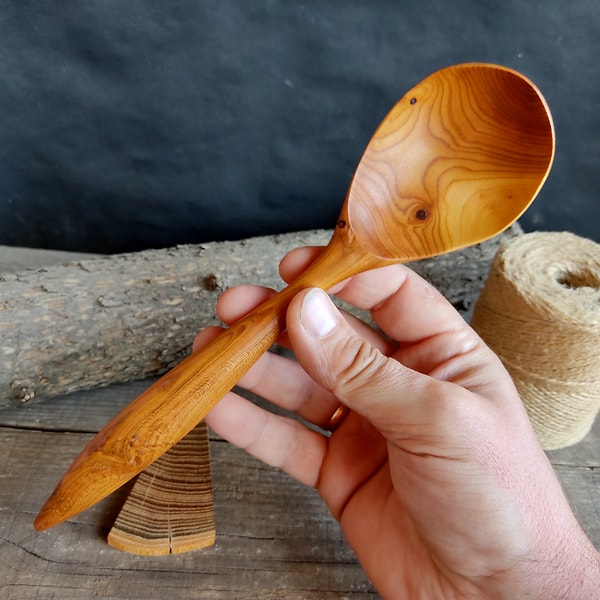 Handmade wooden spoon from natural apricot wood - Inspire Uplift