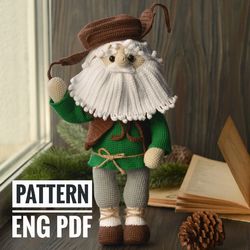 Grandfather, kind house brownie, PDF English crochet pattern