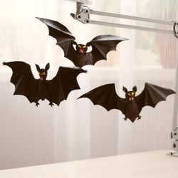 Hanging bats set for Halloween decoration home or outdoor. Halloween home decor. Creepy office decor. Handmade vampire