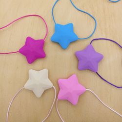 Pendant STAR for adults, Anxiety Sensory jewellery for teens, Adult Chew necklace, Autism, ADHD, Silicone Fidget Beads