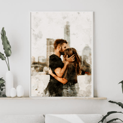 Custom Couple Portrait Watercolor, Personalize boyfriend gift, Custom Family Portrait, Gift for Girlfriend, Couple Gift