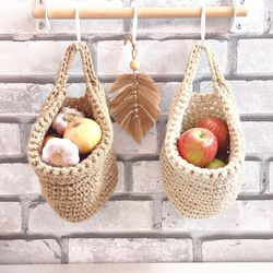 fall hanging baskets cottagecore room decor fruits vegetable storage