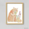 Orange Cat Print Cat Decor Cat Art Home Wall-57-1.jpg
