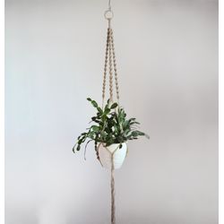Classic macrame plant hanger , Jute plant holder