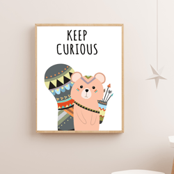 Nursery wall art, Keep curious wall art, Squirrel nursery wall art, Nursery decor, Keep curious poster, Forest Animals