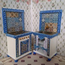 Furniture For Kitchen. Stove And Sink.1:12 Scale.