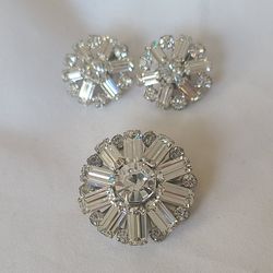 crystal brooch set