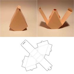 Cone box template, flower box, pyramid box, sandwich box, gift box, 8.5x11, A4, A3, SVG PDF digital files, Cricut, DXF