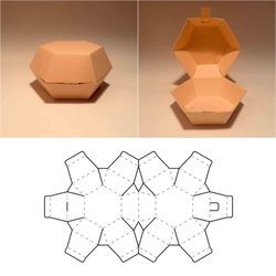 Crystal shape box template, crystal box, gem box, jewellery box, jewelry box, jewel box, gift box, 8.5x11, A4, A3, SVG