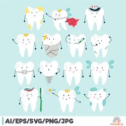 Tooth Character Clipart
