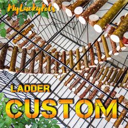 large custom ladder for cages bird, cockatiel, parrot,rat. bridge chinchilla. eco friendly cockatiel toys. parrot ladder