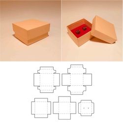 Earring box template, ring box, jewelry box, jewelry packaging, accessories box, jewellery box, 8.5x11, A4, SVG, PDF