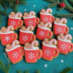 christmas coffee cup cookie cutters, cookie embosser custom cookie cutter, 3d cookie cutters