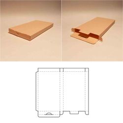flat box template, thin box, narrow box, svg, pdf, cricut, silhouette, 8.5x11, a4, a3, dxf