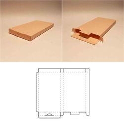 Flat box template, thin box, narrow box, SVG, PDF, Cricut, Silhouette, 8.5x11, A4, A3, DXF