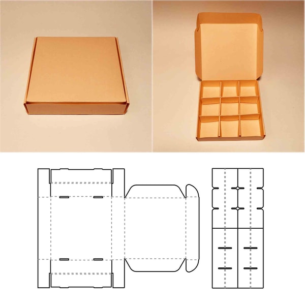 Premium Box Pattern Rectangle Favor Box Template