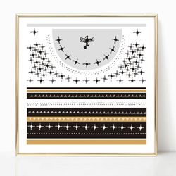boho decor with shamanic symbols. pagan poster. digital download. vector illustration.  available