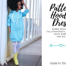 hood doll barbie pattern, barbie doll clothes, doll clothes pattern pdf