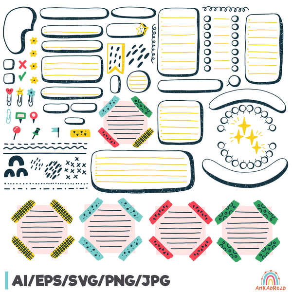 Notes Decor Notes Decor Clipart |Doodle to do list, memo | Anka Drozd | Inspire Uplift