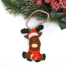 Cute plush deer, Christmas ornament for Felt Advent Calendar, Christmas Tree Decor, Felt reindeer