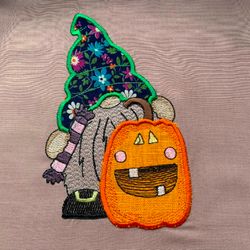 Halloween Gnome Applique machine embroidery design 3 sizes DIGITAL files