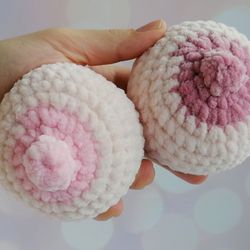 Crochet boob Boobie stress ball  Amigurumi boobs  Cute gift friend