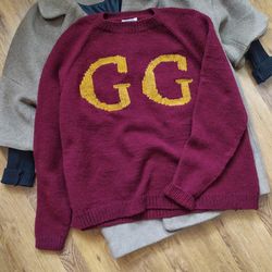 weasley sweater with 2 letters custom sweater christmas sweater whith letter sweater ron weasley