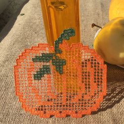 FSL Pumpkin Mug Rug machine embroidery design 3 sizes DIGITAL files